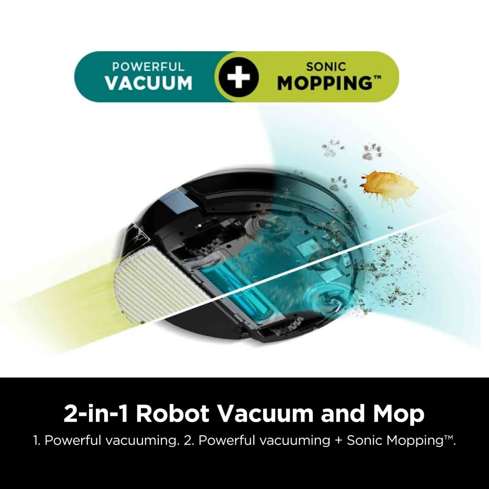 SHARK RV2620WD AI Ultra Robot Vacuum and Mop with Matrix Clean Navigation | CleanEdge Technology | Pet Hair, Carpets & Hard Floors | Alexa Compatible | Black/Mocha | Ideal for Home Cleaning & Smart Home Integration