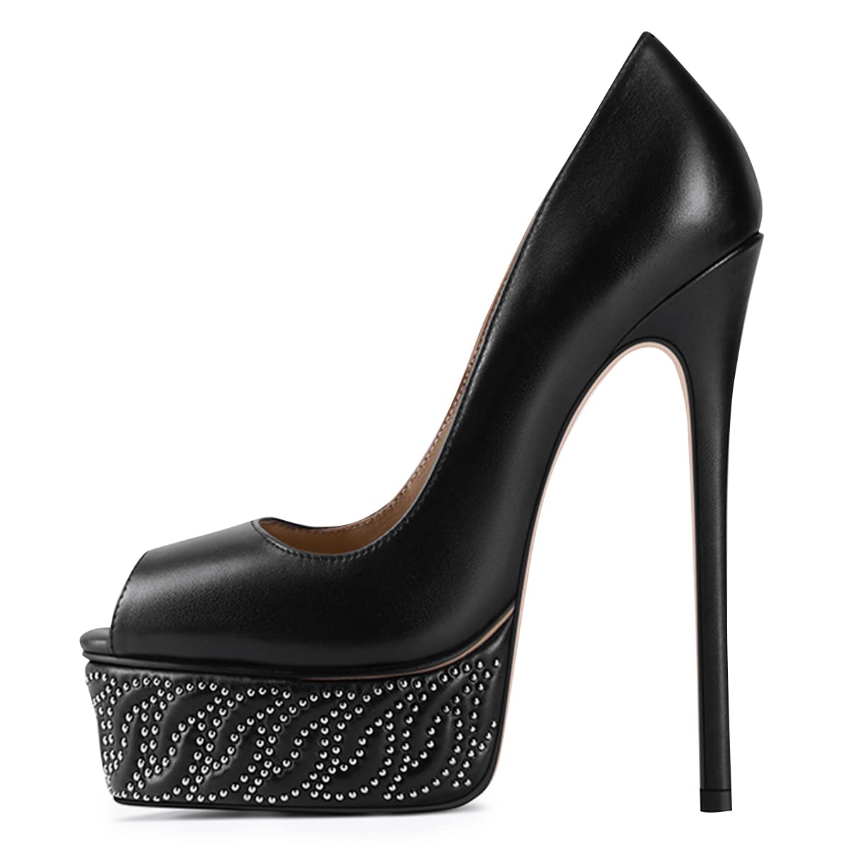 FSJ Women's Rhinestone Peep Toe Platform High Heel Sandals - Sexy Stiletto Dress Pumps for Evening Party & Wedding (US Size 4-15) | Perfect for Prom, Cocktail Events & Night Out