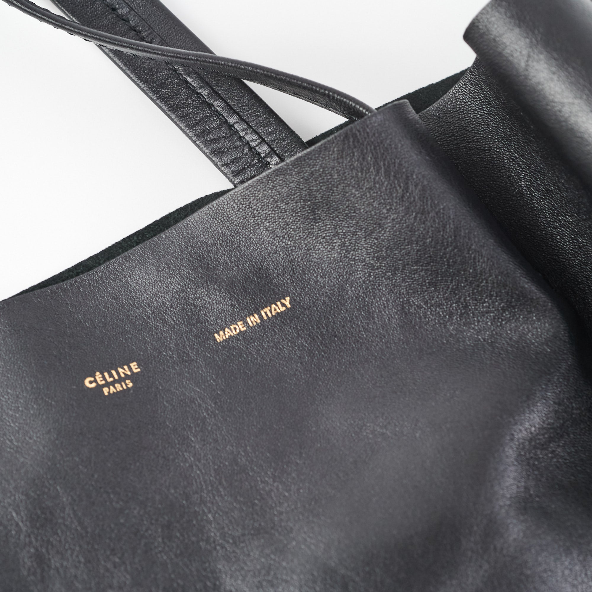 Celine Black Leather Tote Bag for Women - Stylish & Spacious Handbag for Work, Travel & Everyday Use