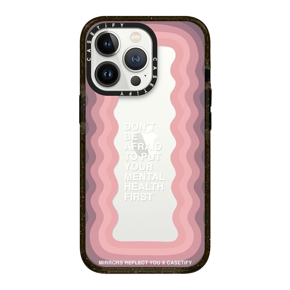 CASETiFY Impact Case for iPhone 13 Pro - Shatterproof Clear Black Phone Cover with Mirror Finish - Perfect for Night Out & Selfie Lovers