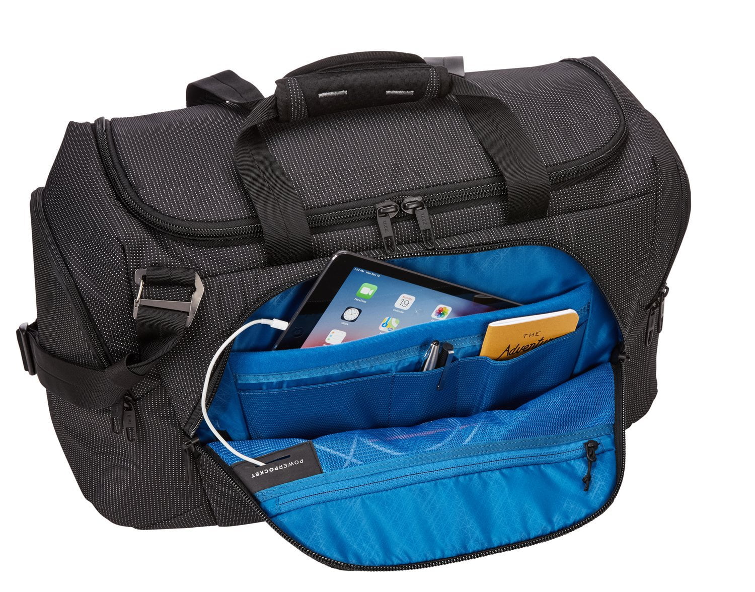 Thule Crossover 2 Duffel Bag 44L Black - Durable Travel Duffel for Gym, Hiking & Weekend Trips - Water-Resistant Carry-On Luggage for Men & Women