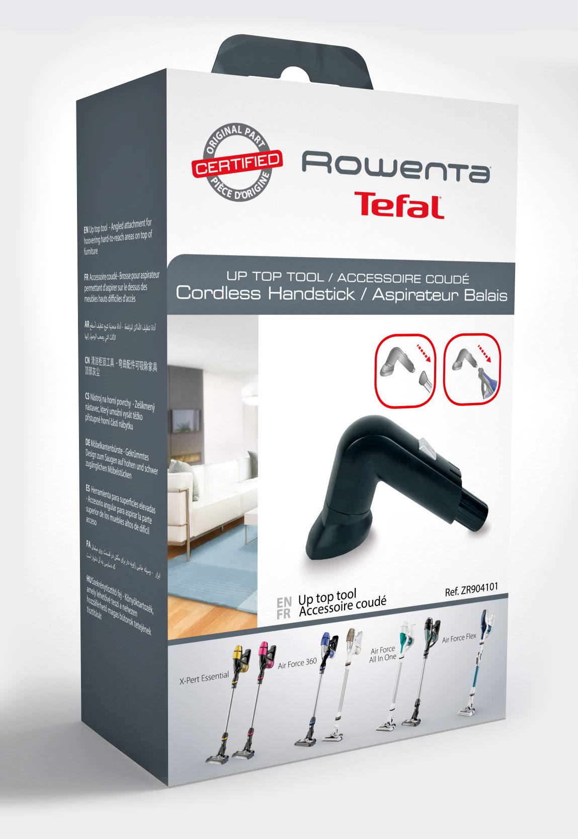 Rowenta ZR904101 Furniture Edge Brush - Powerful Upholstery & Carpet Cleaning Tool for Pet Hair, Dust & Debris - Perfect for Sofas, Chairs & Car Interiors