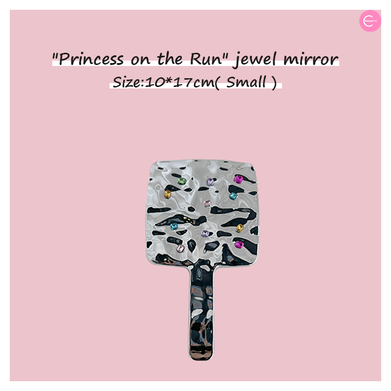 TODAY MOOD 'Runaway Princess' Gemstone Handheld Makeup Mirror - Portable Vanity Mirror with Jewel Accents for Travel, Home & Bridal Makeup