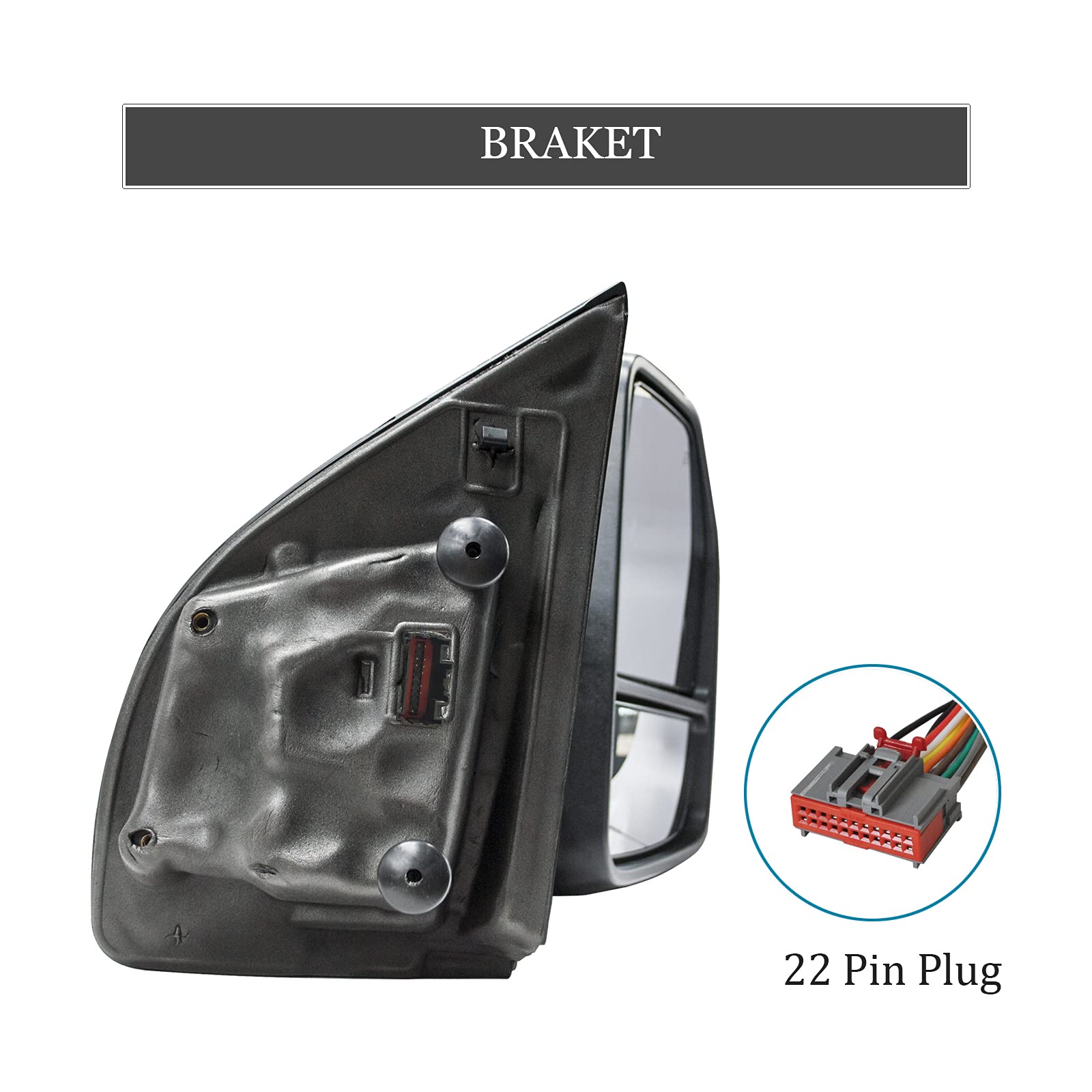 Heated Power Towing Mirrors for 2015-2020 Ford F150 Pickup Truck with Turn Signal, Temperature Sensor & Puddle Lights | Manual Extendable Chrome Design | 22-Pin Plug | Perfect for Towing, Camping & Off-Road Adventures