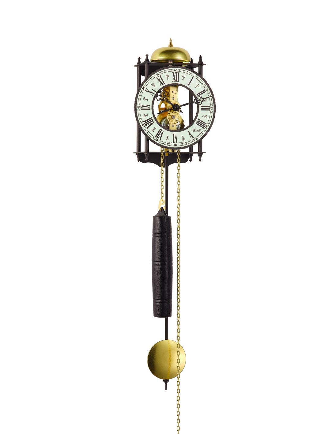 Authentic Hermle RAVENSBURG 70974000711 Wrought Iron Weight Driven Wall Clock | Vintage German Mechanical Timepiece for Living Room, Office & Farmhouse Decor