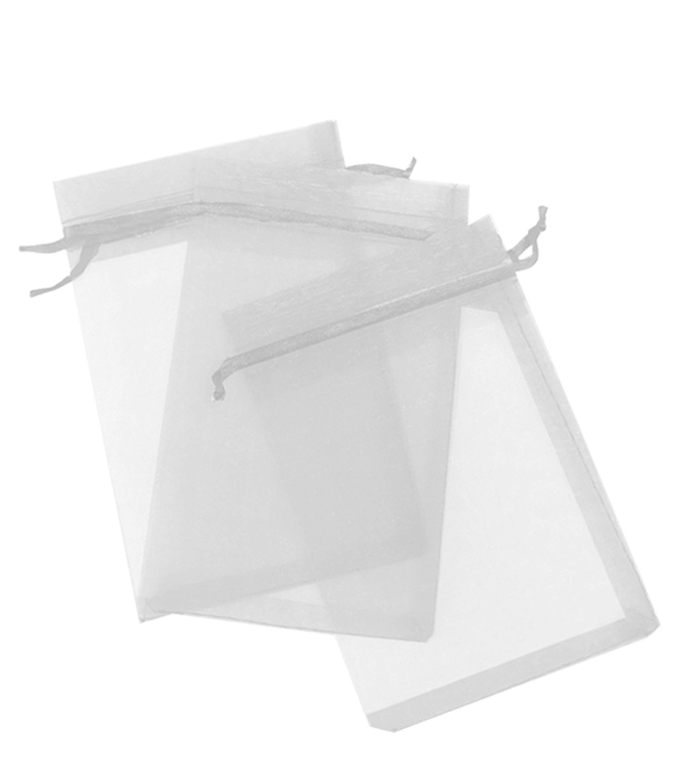200 Pcs Silver 3x4 Inch Sheer Organza Drawstring Bags - Jewelry Pouches, Wedding Favor Bags, Party Gift Bags for Candy, Confetti & Small Gifts - Perfect for Bridal Showers, Baby Showers & Birthday Celebrations [Kyezi Design and Craft]