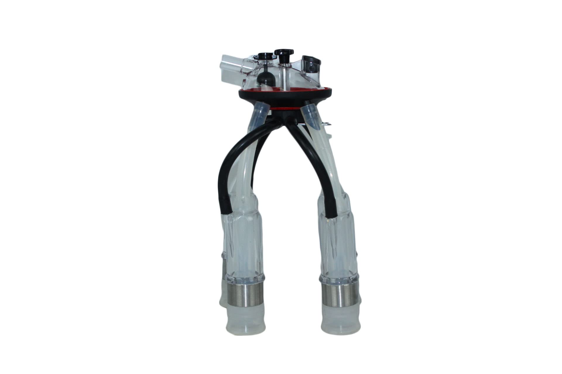Melasty 240cc Cow Milking Machine Cluster with Soft Silicone Liners & Clear Acrylic Shells - Visible Pulsation for Small Teat Cows - Ideal for Dairy Farms, Homesteads & Veterinary Use