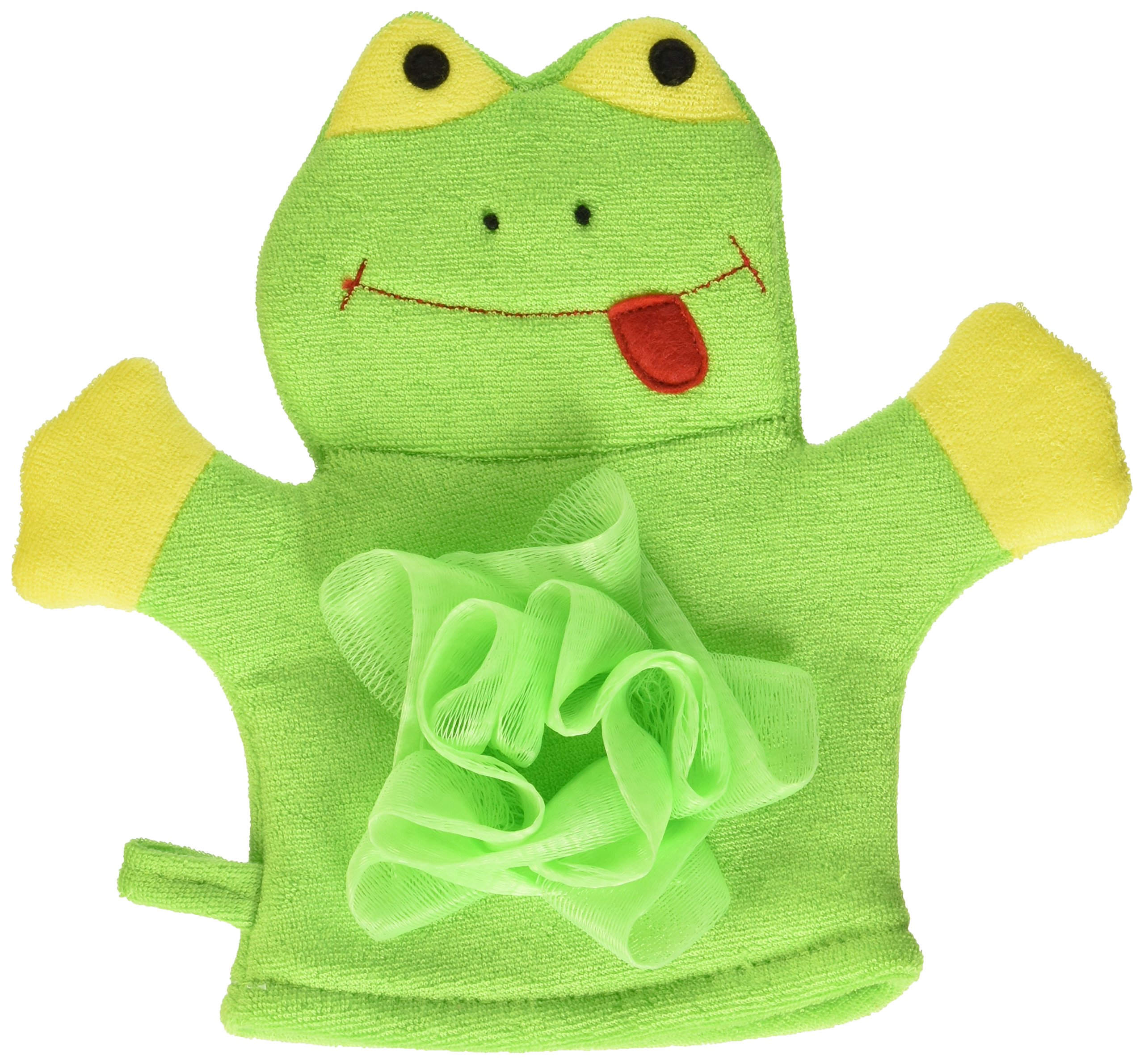 Mommy's Helper Bath Mitt with Loofah Sponge - Soft Exfoliating Wash Glove for Baby & Kids Bath Time, Gentle Skin Care