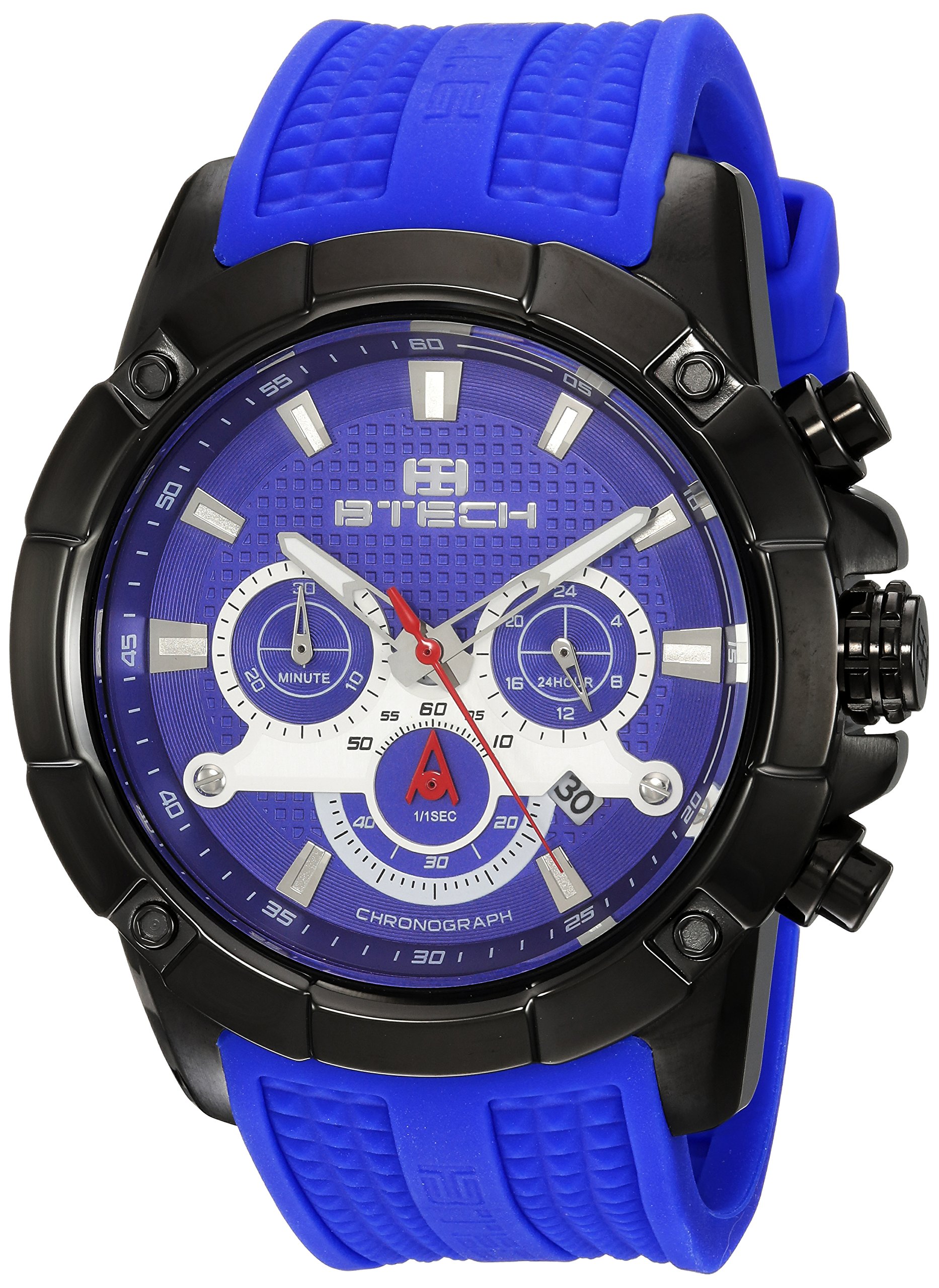 BTECH Unisex Analog Chronograph Watch with Silicone Strap - Waterproof Sports Watch for Men & Women - Perfect for Running, Swimming & Outdoor Activities