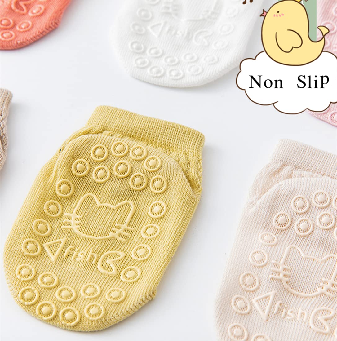 **Non-Slip Baby Grip Socks for Toddlers & Infants - Breathable Mesh, Unisex (Girl/Boy) - Anti-Skid Ankle Socks for Playtime, Crawling & Indoor Safety**