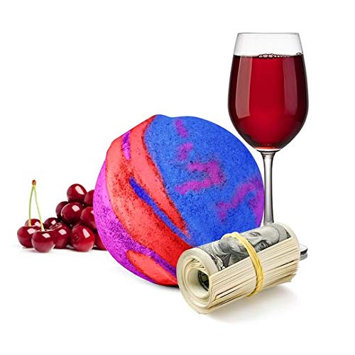 Jumbo Cash Money Bath Bombs 7.5oz with Guaranteed Rare $2 Bill Inside - Mystery Surprise Gift for Birthdays, Parties & Self-Care (Black Cherry Scented)
