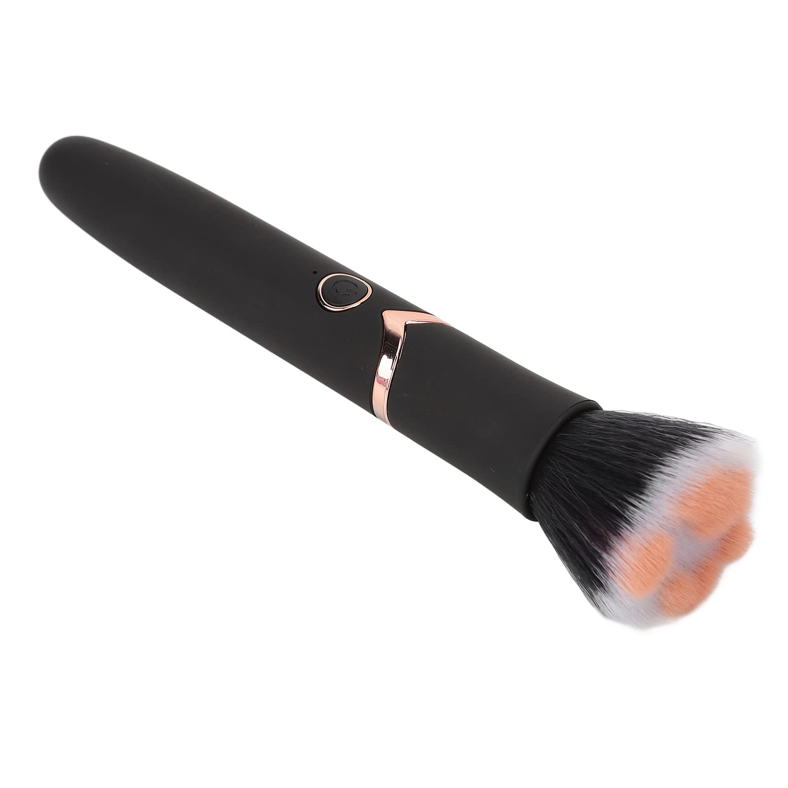 10-Speed Electric Makeup Brush with Vibration - Loose Powder & Contouring Brush for Flawless Airbrush Finish | Professional Makeup Blending & Massage Tool (Black) | Perfect for Daily Makeup, Salon Use & Travel Beauty Routine