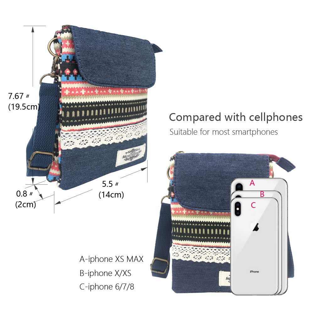 Stylish Canvas Crossbody Phone Purse Wallet for Women & Teens - Compact & Roomy with Adjustable Shoulder Strap - Perfect for Shopping, Travel & Everyday Use