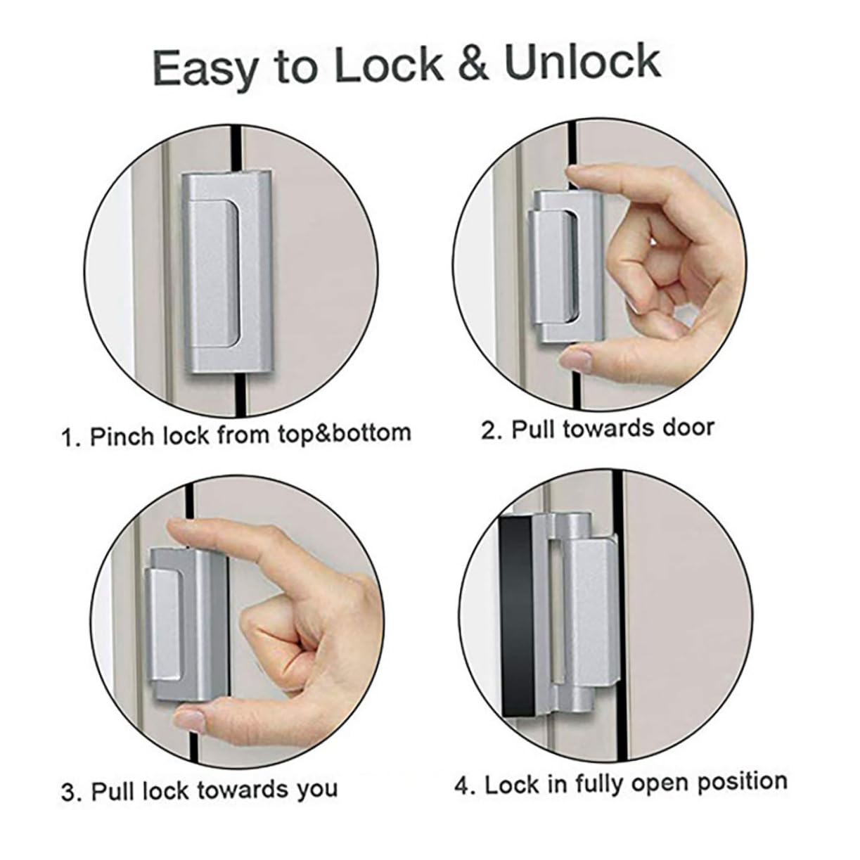 Portable Door Lock for Front Door - Heavy Duty Metal Security Latch for Home Safety, Child Proof & Travel Use | Ideal for Apartments, Hotels, and Household Security