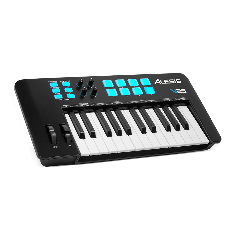 Alesis V25 MKII 25-Key USB MIDI Keyboard Controller with Pads & Knobs - Perfect for Music Production, Live Performance & Home Studio Recording