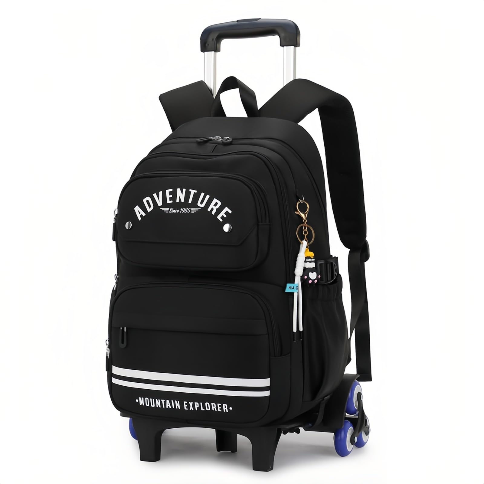 Rolling Backpack for Kids - Wheeled School Backpack with Extendable Handle, Durable Bookbag for Boys & Girls - Perfect for School, Travel & Daily Commute