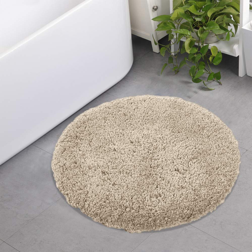 Seavish Luxury Beige Shaggy Bath Rug - 23.6