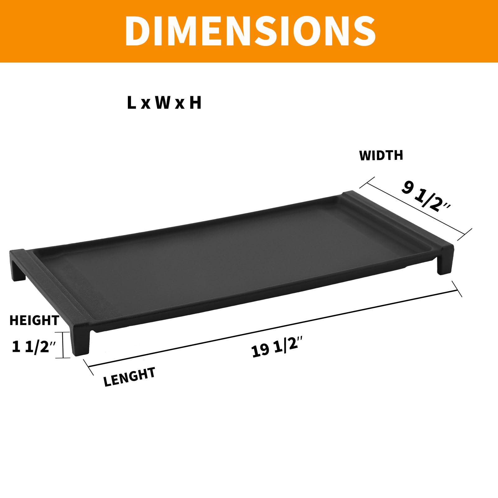 GE Stove Range Griddle Replacement WB31X24738 - Cast Iron Center Griddle Pan for GE Cooktop Parts (Compatible with WB31X24998) - Perfect for Pancakes, Burgers & Outdoor Cooking