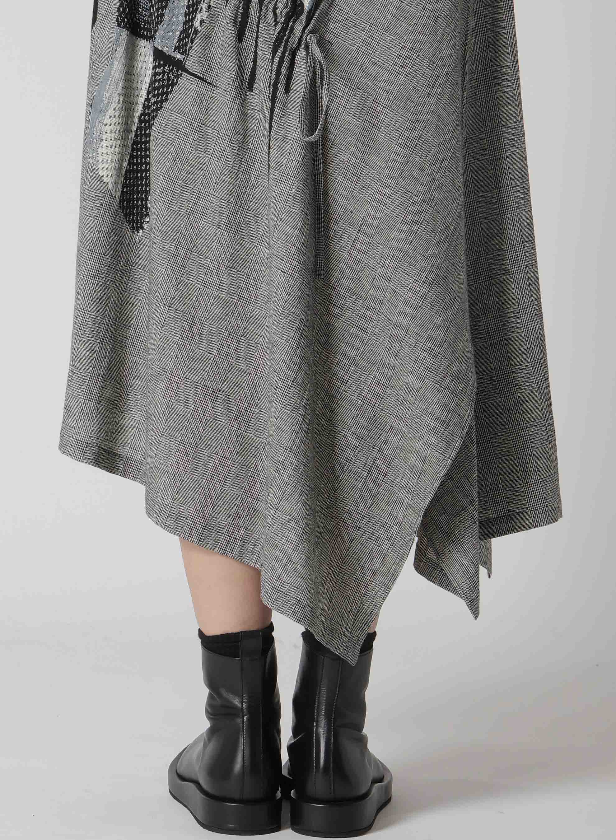 Stylish C/LI Plaid Collage Shirring Dress for Women - Trendy Floral Print A-Line Mini Dress for Casual Outings, Parties & Date Nights