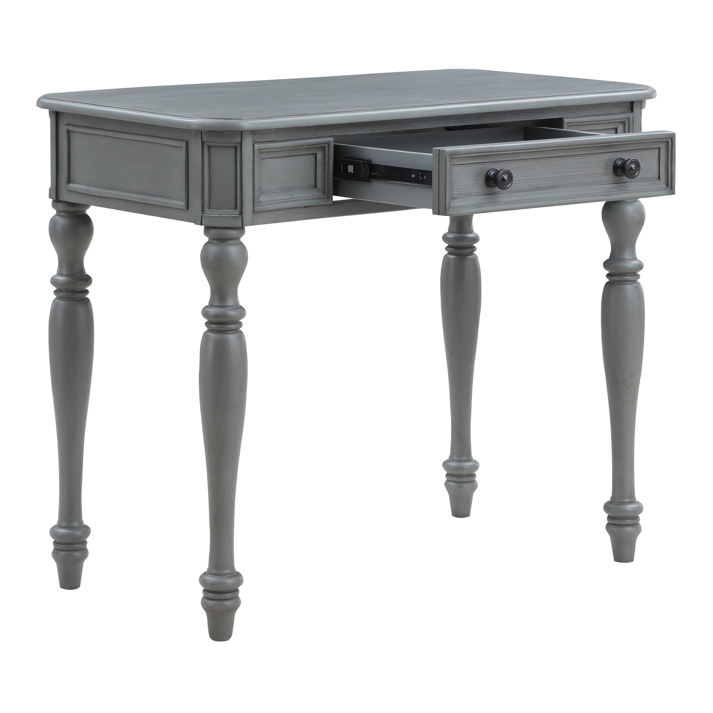 OSP Home Furnishings 36 Inch Country Meadows Writing Desk with Drawer in Plantation Grey - Perfect for Home Office, Study Room & Small Spaces