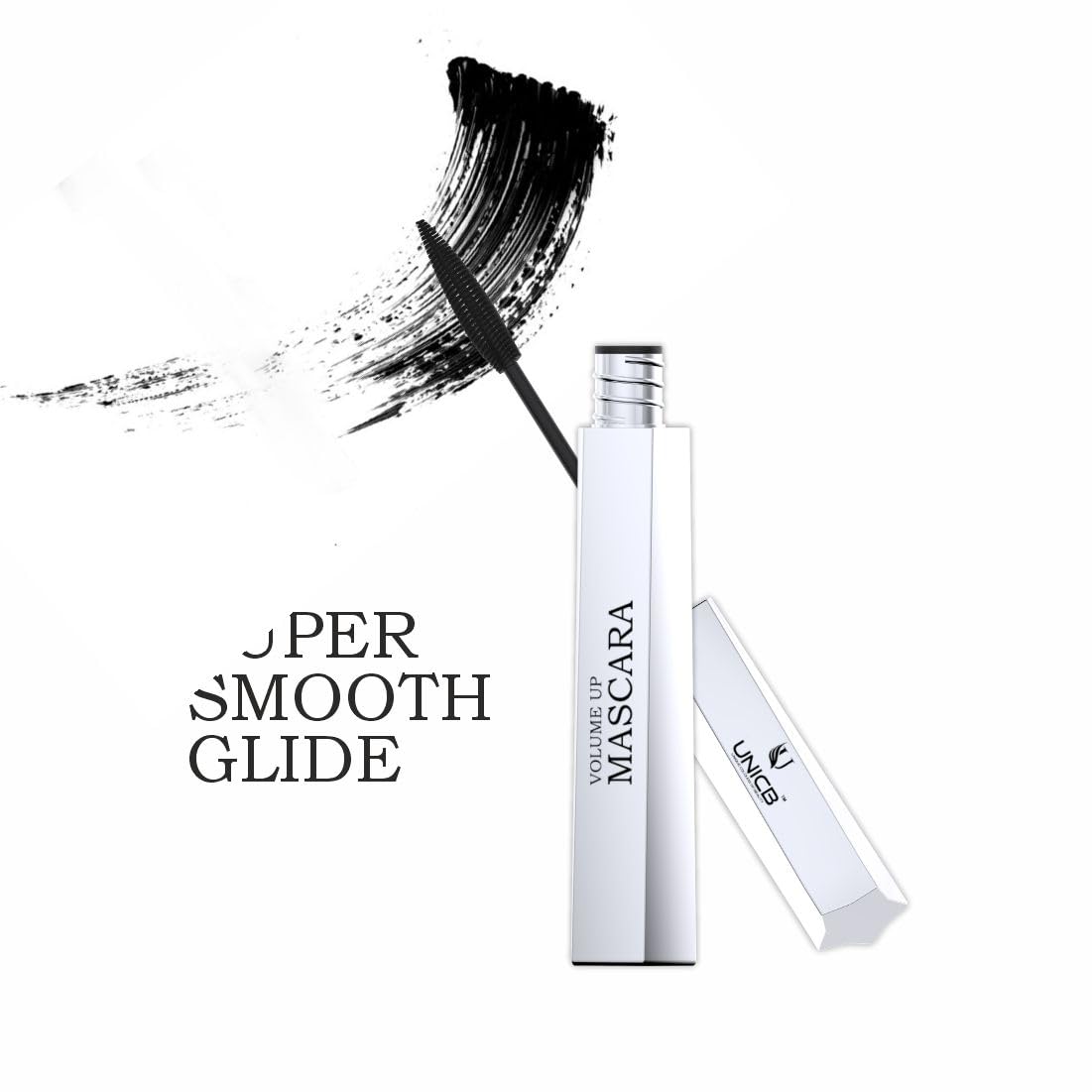 UNICB Volumizing Waterproof Black Mascara - 10ml | Highly Pigmented, Long-Lasting, Smudge-Proof & Lightweight | Curling & Lengthening Mascara for Dramatic Lashes | Perfect for Daily Wear, Parties & Special Occasions