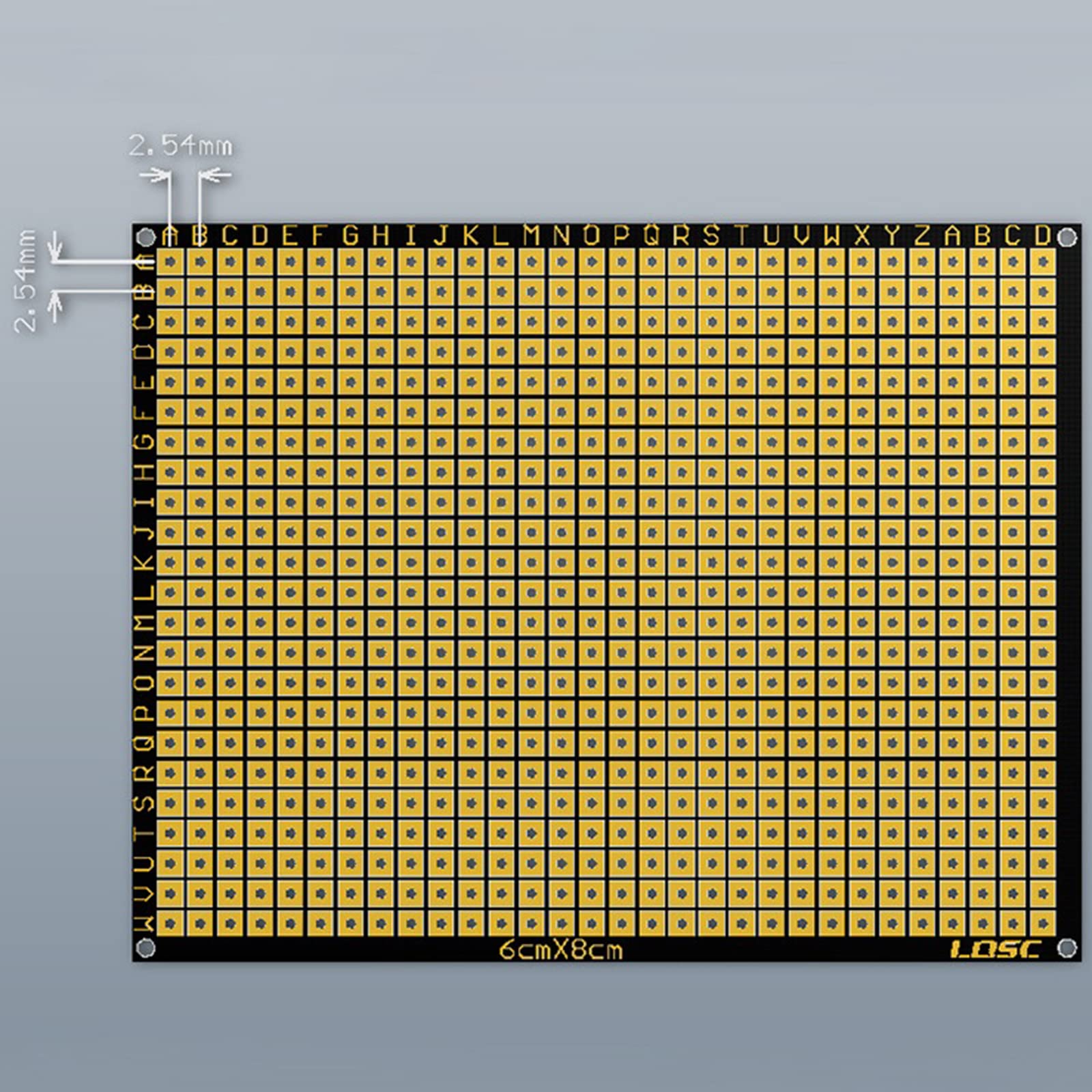 FR4 Single-Sided Flexible PCB Board 6x8cm 0.4mm Thickness with 2.54mm Pitch Holes - Universal Prototype Matrix for DIY Electronics, Breadboard Projects & Circuit Testing - Perfect for Arduino, Raspberry Pi & PCB Prototyping