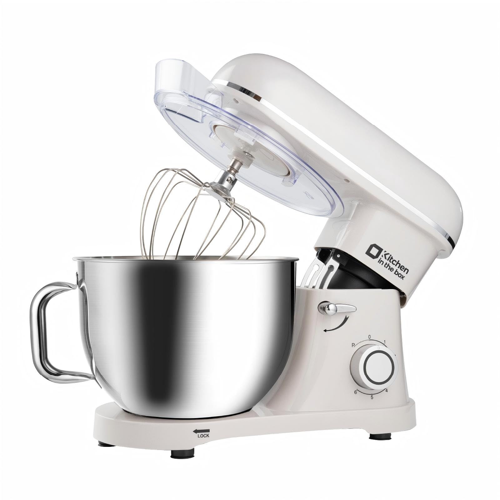 900W 8.5QT Stand Mixer - 6-Speed Electric Kitchen Mixer with Egg Whisk, Dough Hook & Flat Beater - Large Capacity Food Mixer for Baking, Cooking & Dough Kneading - Perfect for Home Bakers & Professional Chefs (Cream)