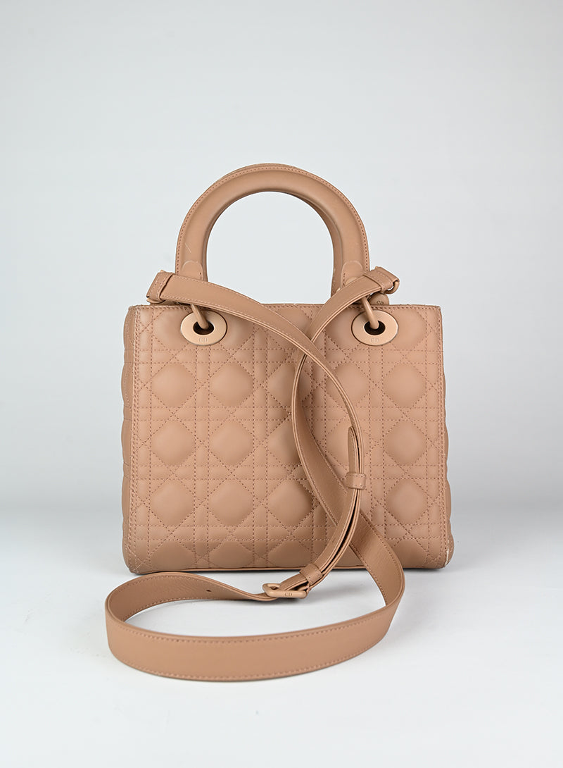 Dior Lady Dior Leather Handbag in Toffee Brown | Luxury Designer Tote Bag for Women | Perfect for Work, Evening Events & Special Occasions