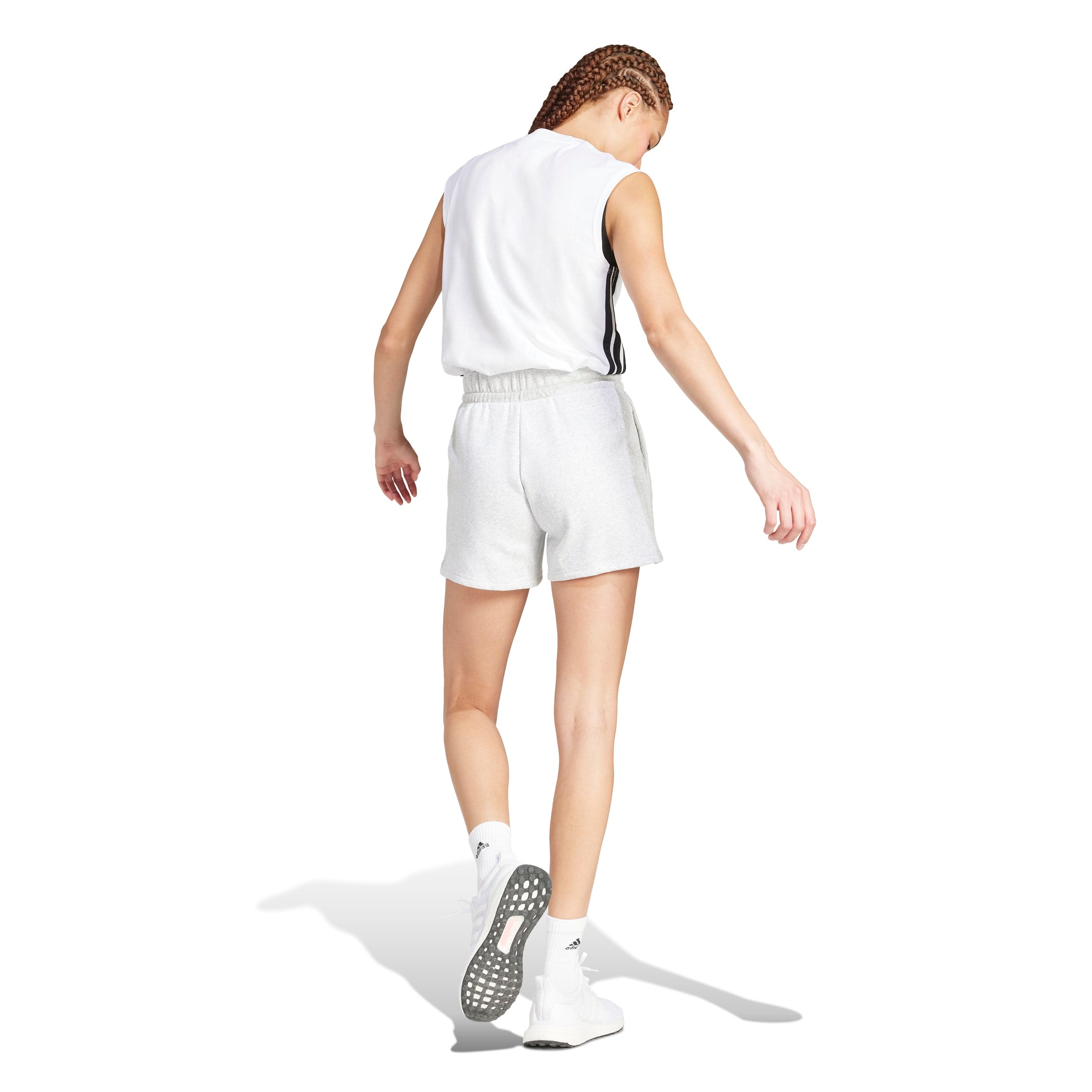 Adidas Women's Essentials Fleece Shorts with Small Logo - Soft & Cozy Lounge Wear for Home, Gym, and Casual Outfits