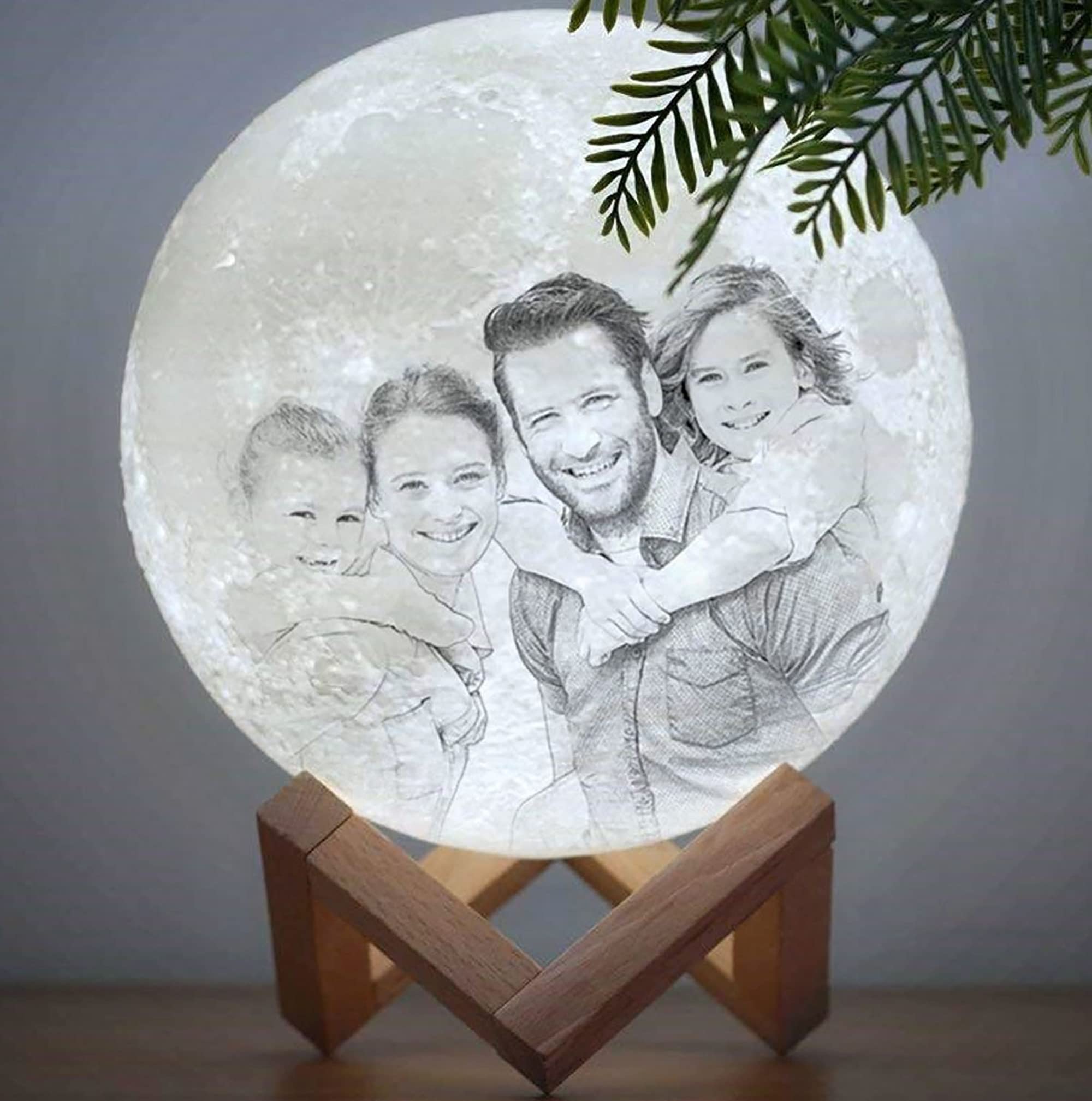 3D Custom Photo Moon Lamp - Personalized Moon Night Light with 16 Colors & 7