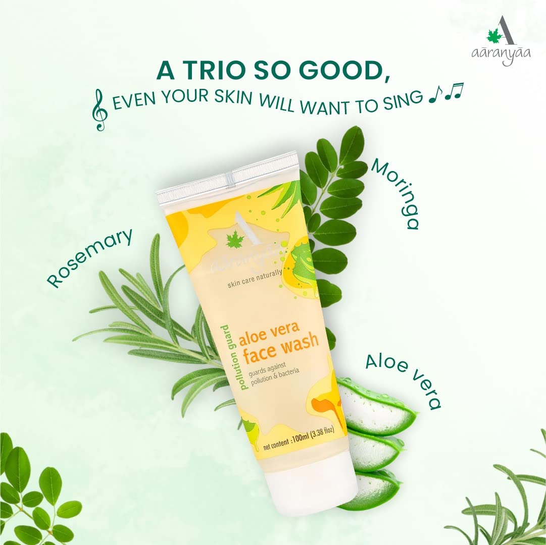 Aaranyaa Aloe Vera Face Wash with Rosemary & Amla Extract | 100ml | Gentle Cleansing for Acne-Prone & Sensitive Skin | Daily Skincare Routine