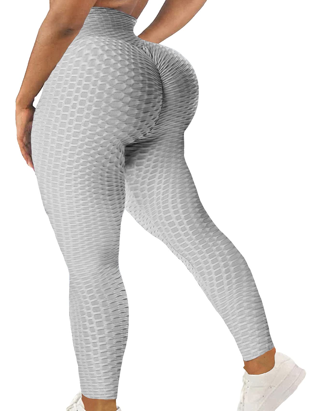 SEASUM High Waisted Yoga Pants for Women - Tummy Control Workout Leggings with Butt Lifting Scrunch Design, Anti-Cellulite Textured Tights - Perfect for Gym, Running, Yoga & Everyday Wear