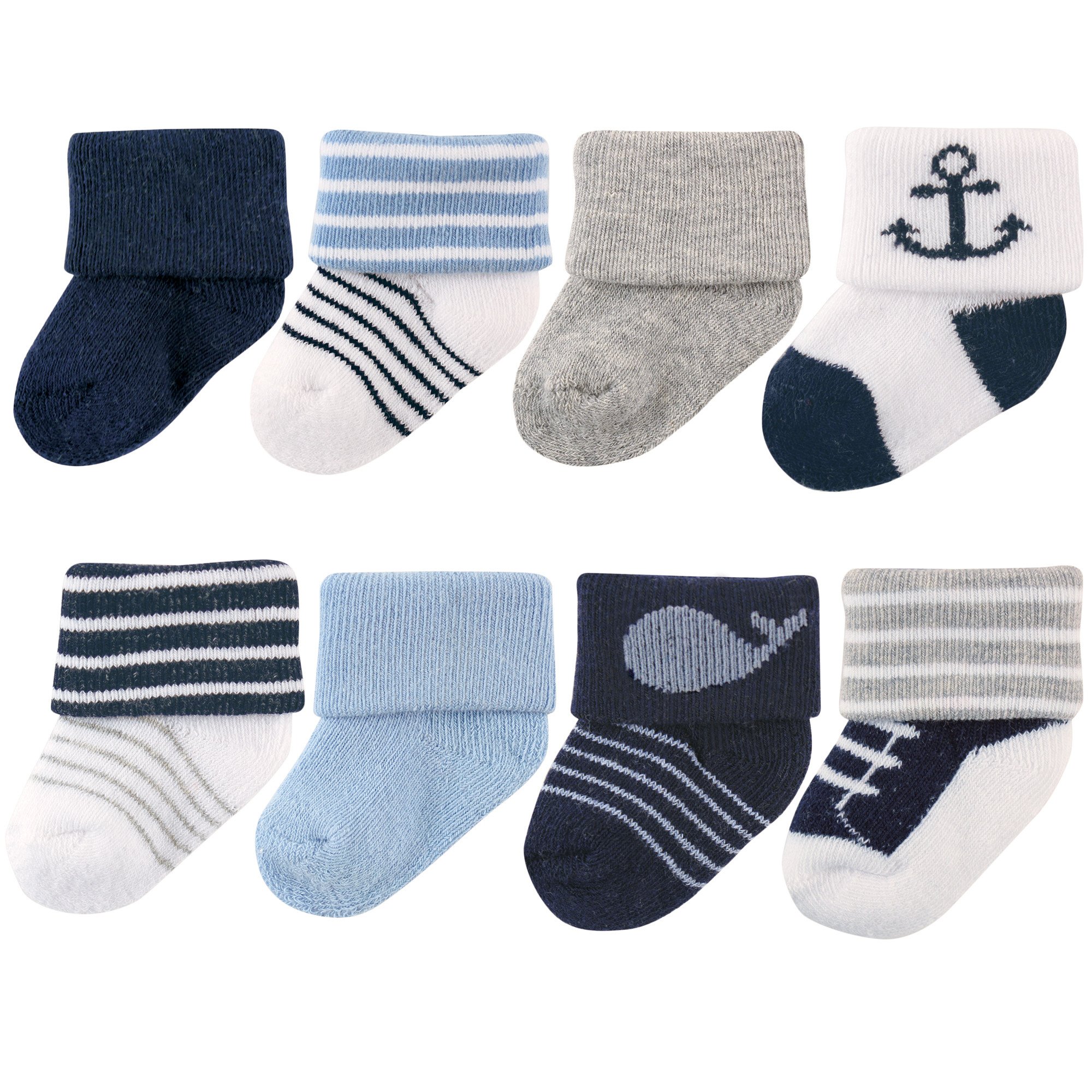 Luvable Friends Soft Terry Socks for Newborns & Babies - Comfortable & Breathable for Everyday Wear, Playtime & Sleep
