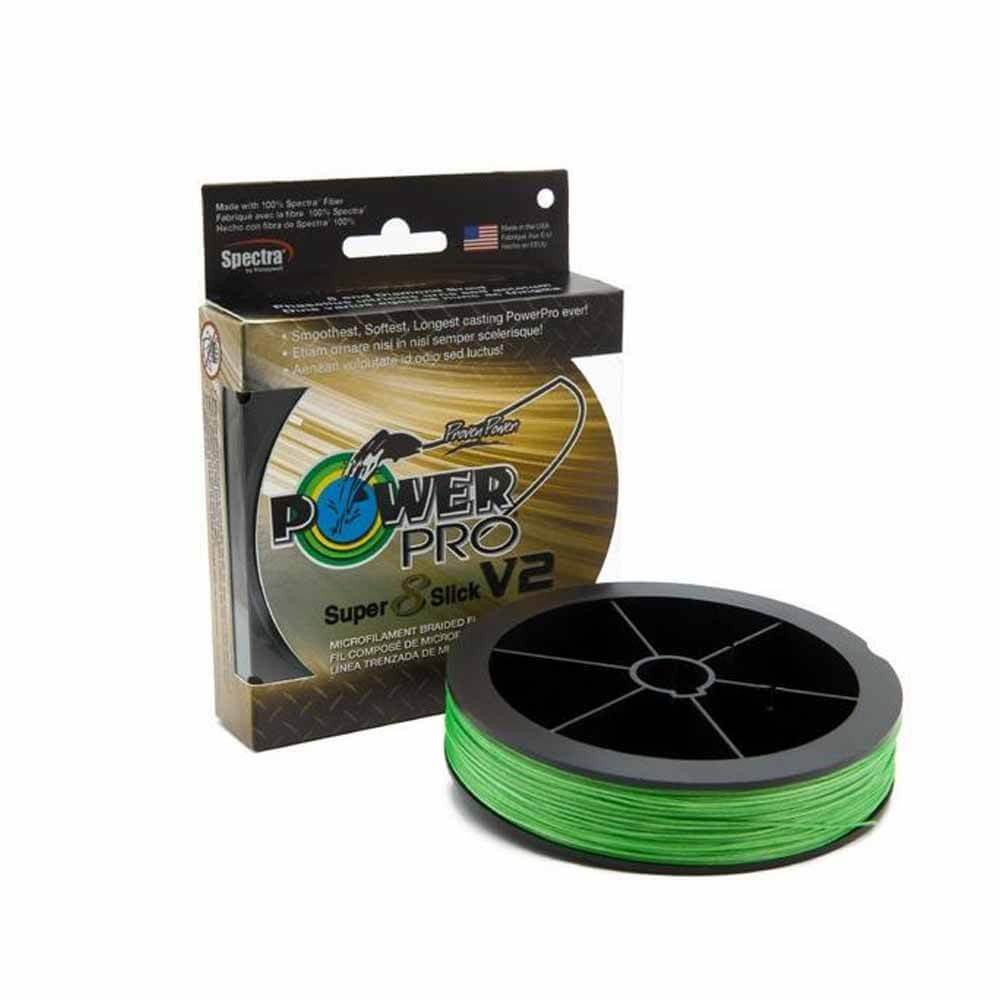 PowerPro 1500 Yards Blue Super 8 Slick V2 Braided Fishing Line - High Performance Saltwater & Freshwater Fishing for Bass, Walleye, and Trout