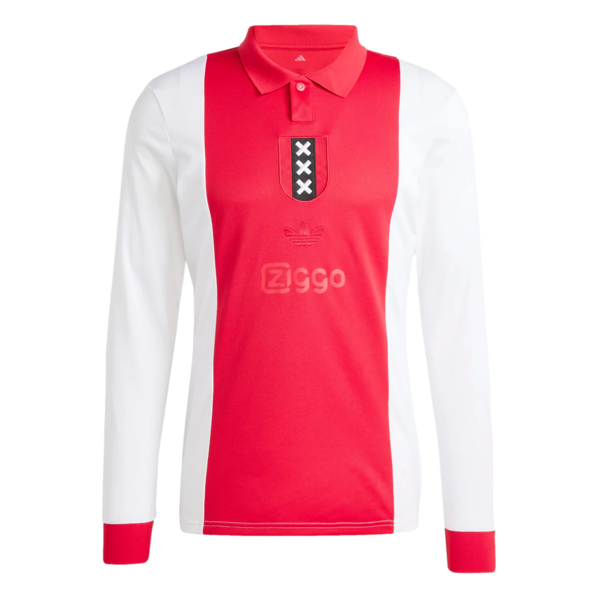 Adidas Ajax 125th Anniversary Long Sleeve Jersey 2025/2026 - Official Football Shirt (Red/White) | Perfect for Match Days & Fan Collections