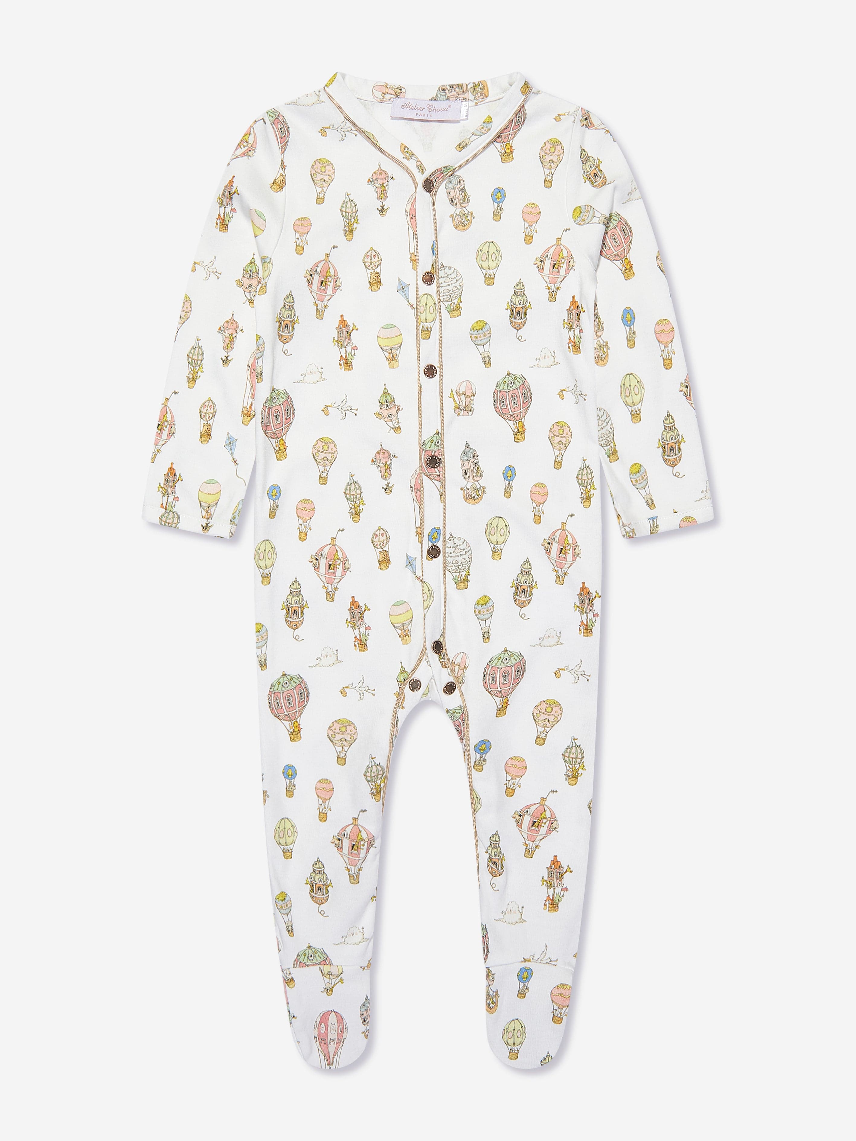 Atelier Choux Baby Classic Balloons Playsuit - Soft Organic Cotton Romper for Newborns & Infants - Perfect for Playdates, Photo Shoots & Special Occasions
