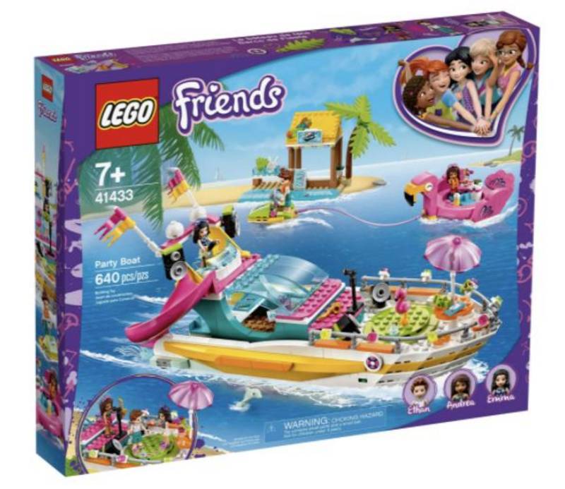 LEGO FRIENDS 41433 Party Boat Building Set - Creative Toy for Kids Ages 6+ | Perfect for Birthday Gifts, Pool Play & Summer Adventures
