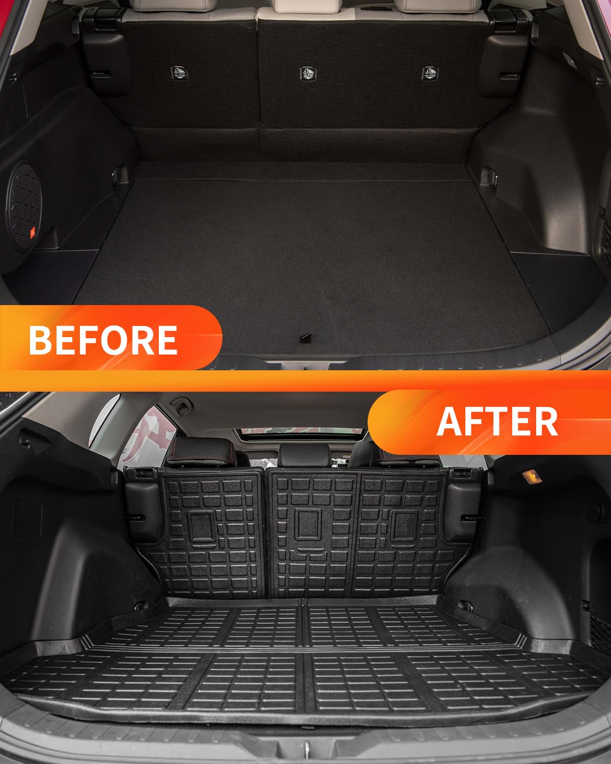 Premium All-Weather Floor Mats for 2019-2025 Toyota RAV4 - Custom Fit Cargo Liner, Trunk Mat & Back Seat Cover Protector | Durable Car Accessories for SUV Interior Protection (Great for Road Trips, Camping & Daily Commute)
