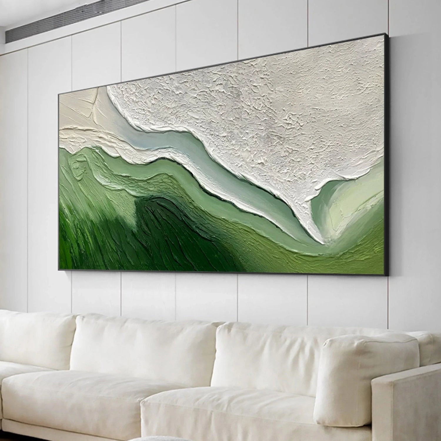 Blue & Green Abstract Wall Art Canvas Print #BG099 - Modern Home Decor for Living Room, Bedroom & Office