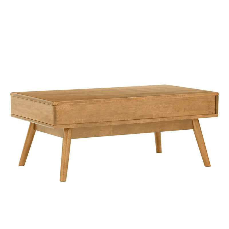 LAMAR Modern Coffee Table with 2 Drawers, 106cm Wide Natural Wood Finish - Perfect for Living Room, Lounge & Home Office Decor