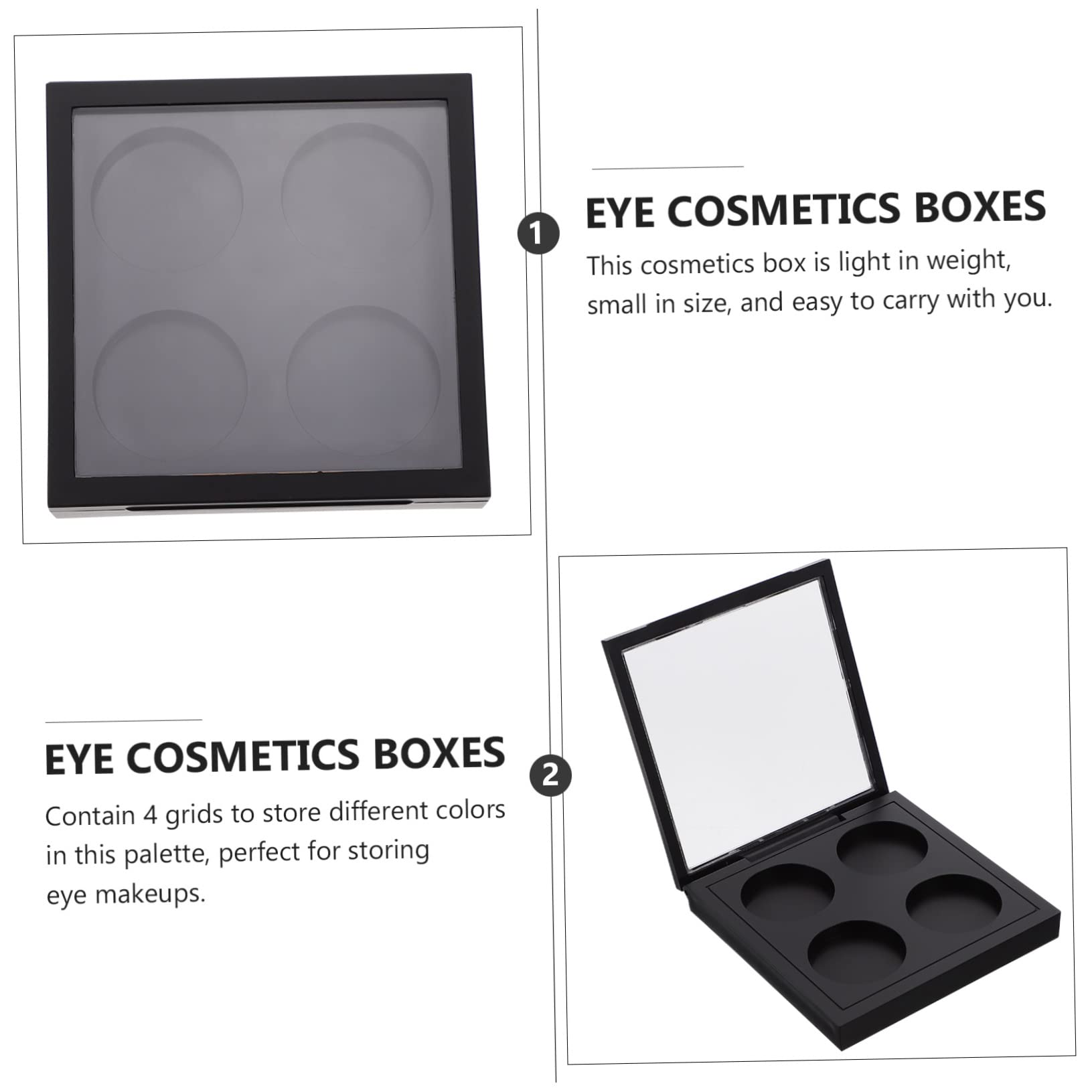 5pcs Empty Magnetic Eyeshadow Palette with Transparent Cover - Refillable Makeup Storage Case for Eyeshadow, Blush, Highlighter - Perfect for Travel, Professional Makeup Artists & DIY Cosmetics