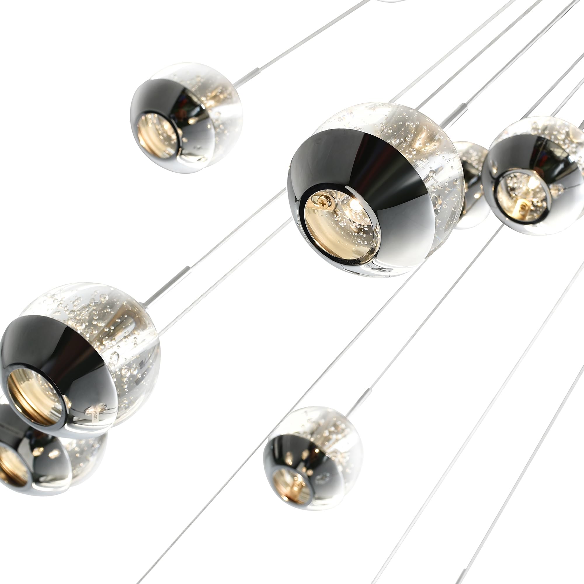 CWI Lighting Perrier 13-Light Modern Chandelier with Chrome Finish - Perfect for Dining Room, Kitchen Island, or Foyer Lighting
