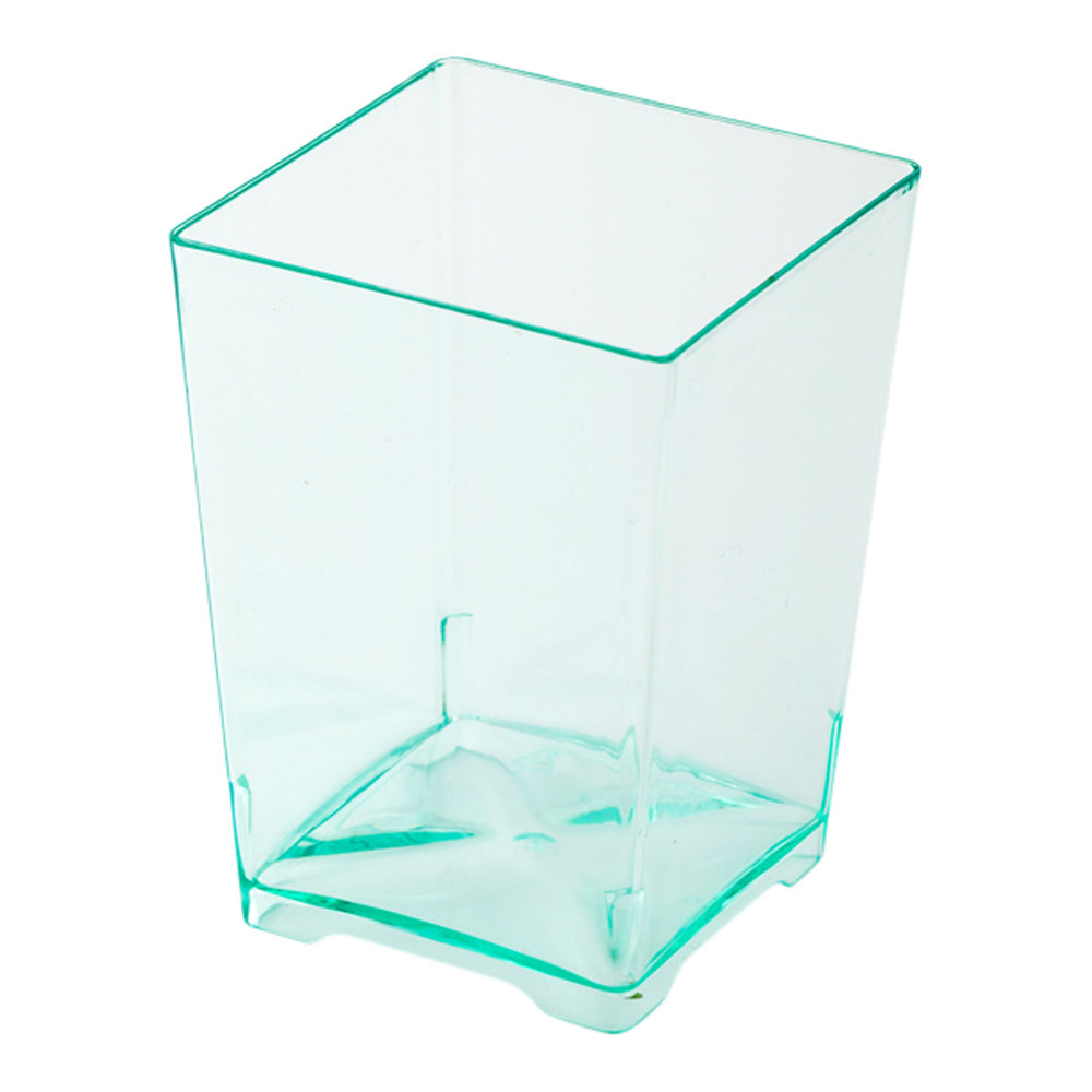 4 oz Square Seagreen Plastic Tall Quadrato Cups - 20 Count Box (2