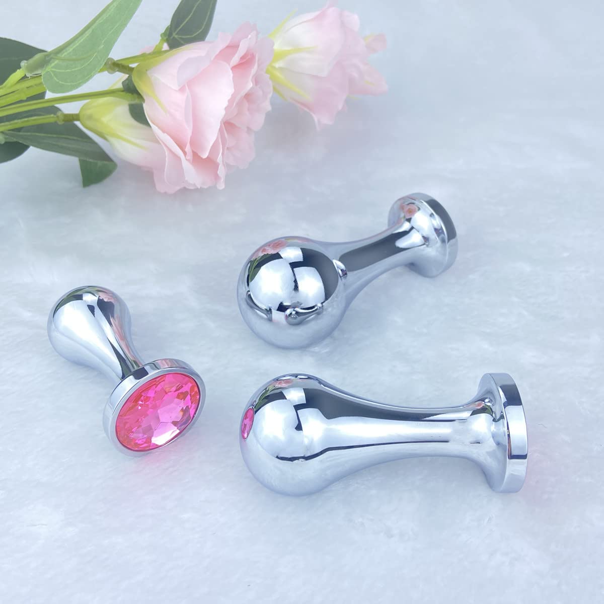 Premium Metal Anal Plug Trainer Kit - Prostate Massage & Stimulation Sex Toy for Men & Women (Pink) | Luxury Jewelry Design for Enhanced Comfort & Pleasure | Perfect for Couples Play, Solo Exploration & BDSM Scenes