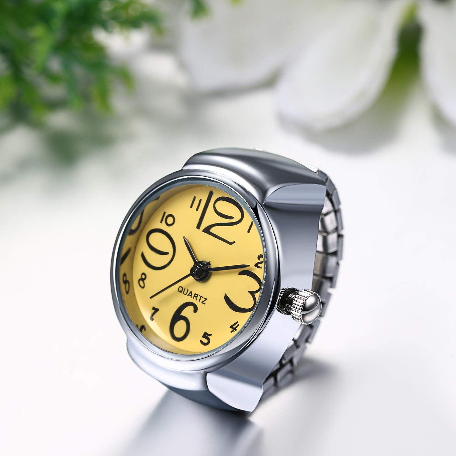 Stylish Unisex Elastic Finger Ring Watch - Round Quartz Timepiece for Men & Women - Perfect for Parties, Gifts, and Fashion Accessories