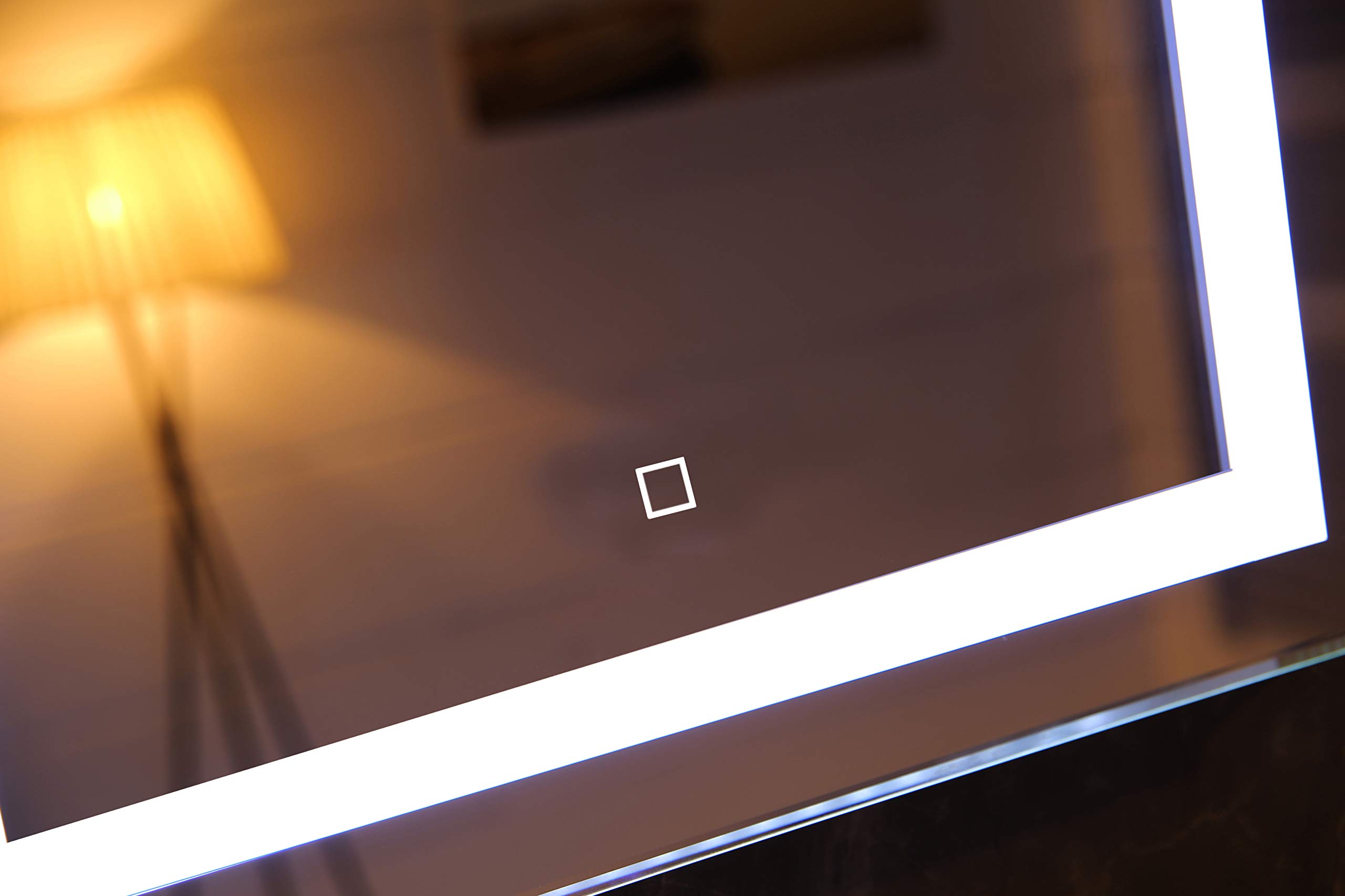 24x36 Inch LED Bathroom Mirror with Touch Switch - Wall Mounted, Anti-Fog, Dimmable Light for Vanity & Makeup - Perfect for Modern Bathrooms (GS099-2436)