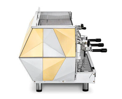 La Pavoni Diamate 3 Group Volumetric Commercial Espresso Machine in Gold - Professional Coffee Bar Equipment for Cafes, Restaurants & Coffee Shops