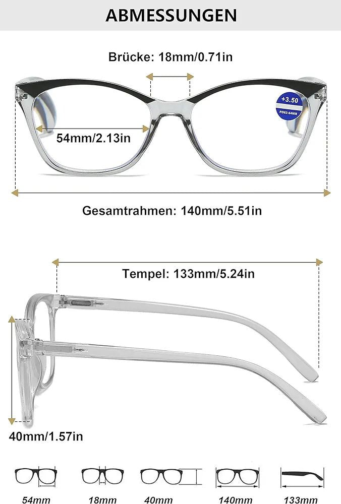 Stylish Blue Light Blocking Computer Glasses for Women with Flexible Spring Hinges - Perfect for Office Work, Gaming & Screen Time Protection