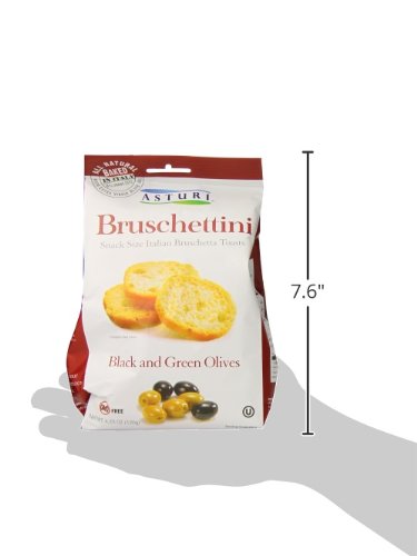Asturi Bruschettini - Premium Black & Green Olives, 4.23oz (120g) | Perfect for Charcuterie Boards, Appetizers & Italian Cuisine