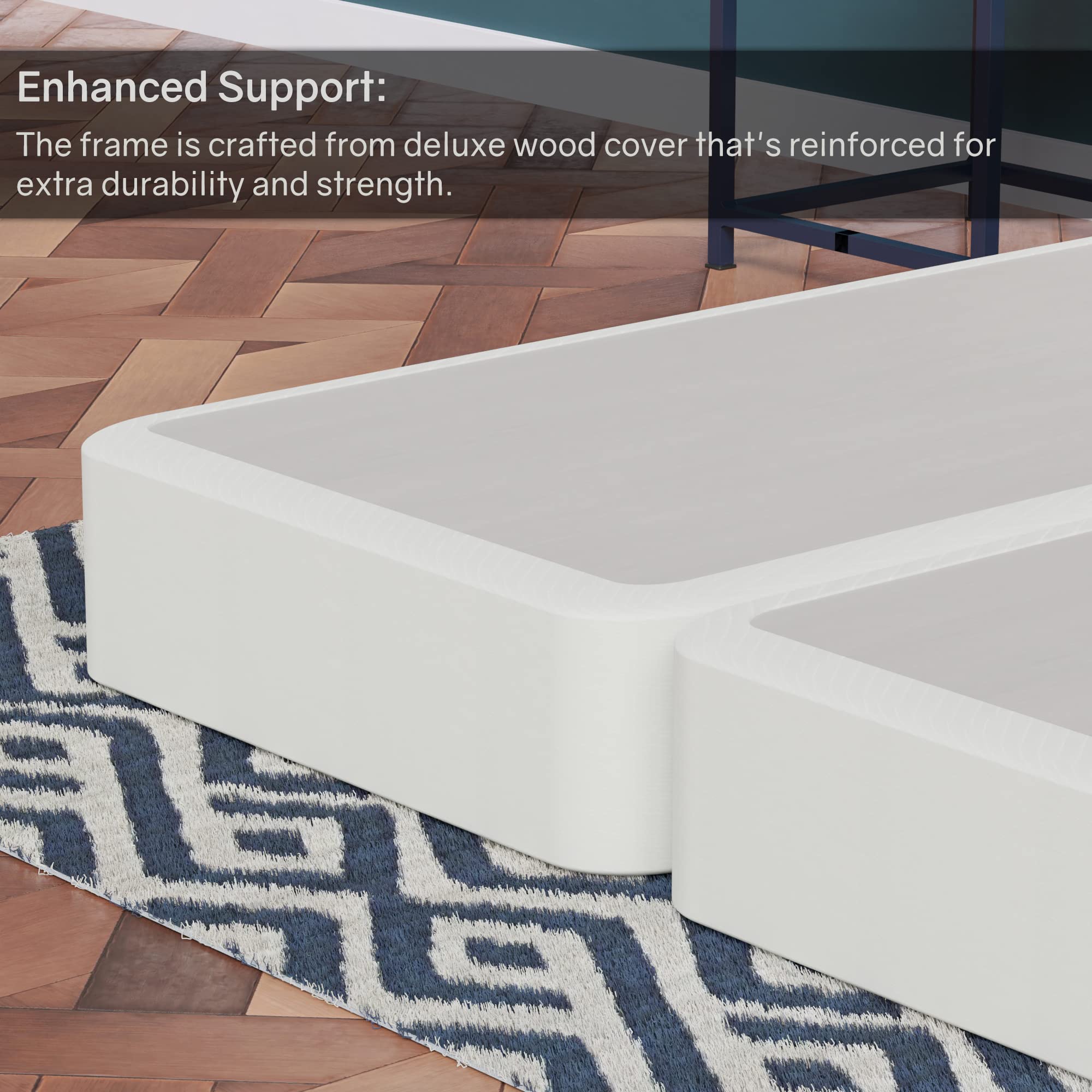 Fully Assembled King Size Box Spring for Mattress - Victoria Collection | Premium Bed Foundation for Enhanced Support & Comfort | Perfect for Master Bedrooms & Guest Rooms